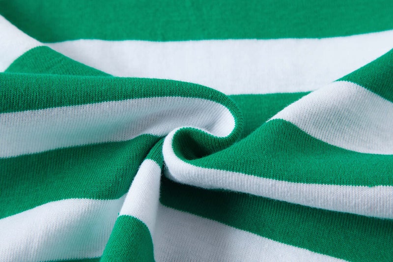 KikizYe Big Girls Boys Christmas Pajamas Sets 100% Cotton Sleepwears Kids Pjs Size 10 Striped Green - Image 4